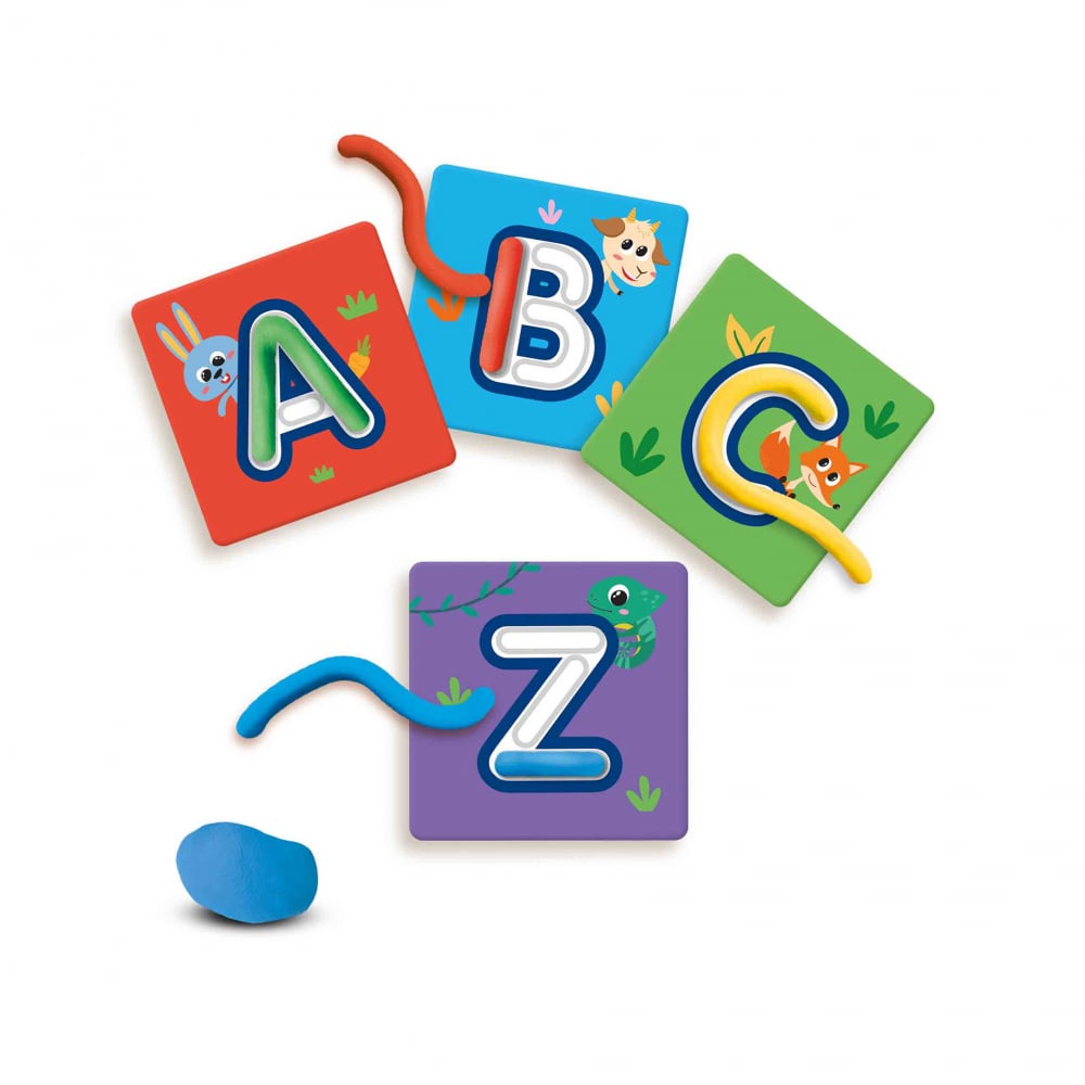 Set creativ-Invat literele cu 26  carti cu alfabet si 6 recipiente plastilina,6x20 gr [4]