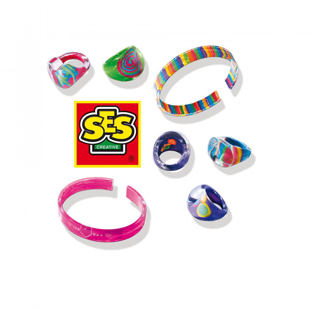 Set creativ pentru copii cu accesorii incluse - Inele si bratari de decorat [6]