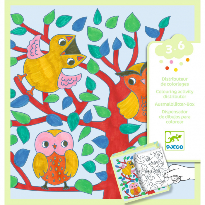 Set creativ si educativ-Jocuri si planse de colorat Padure [3]