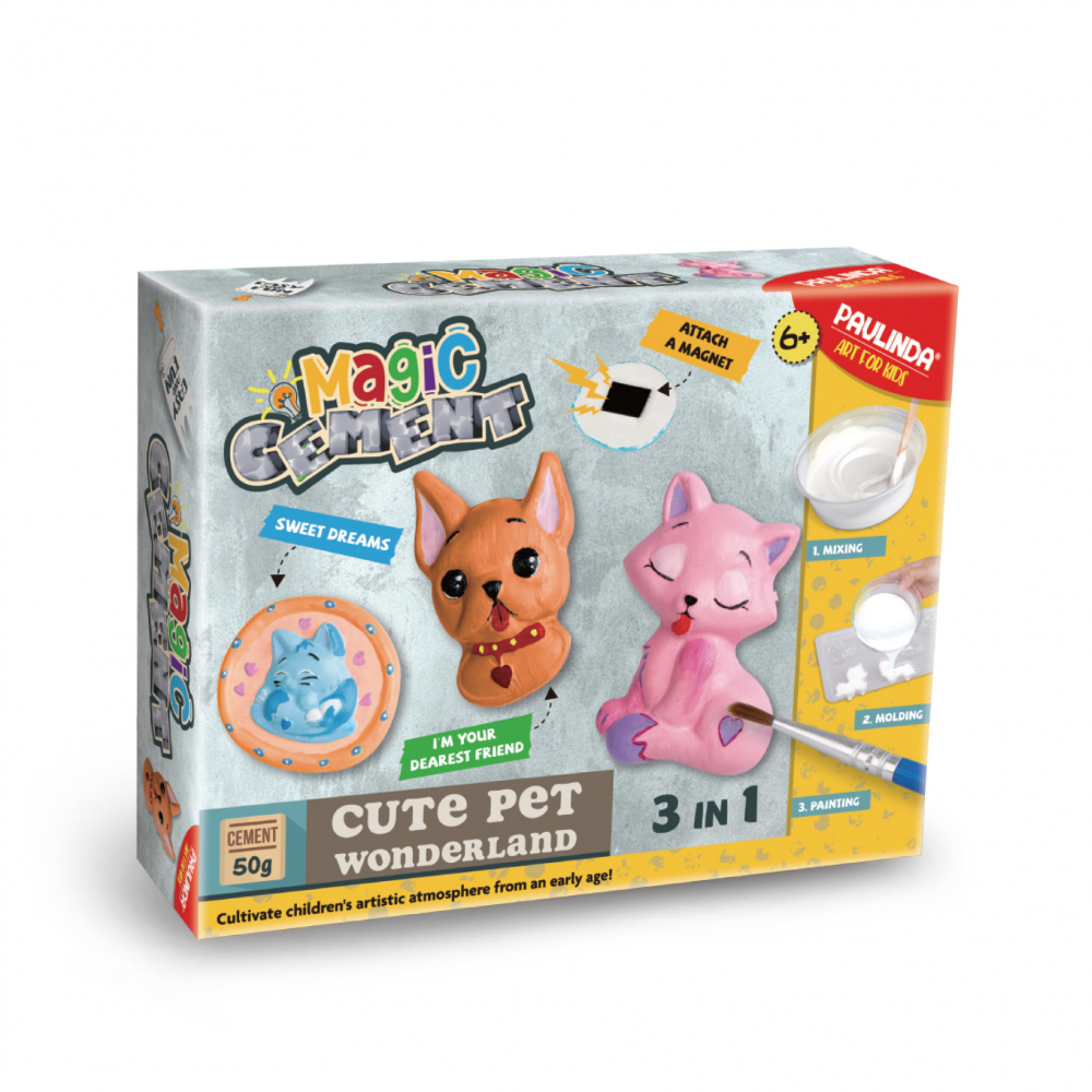 Set Creativ DIY Ciment Magic Animalute pentru Copii - Kit Complet cu Accesorii si Matrite
