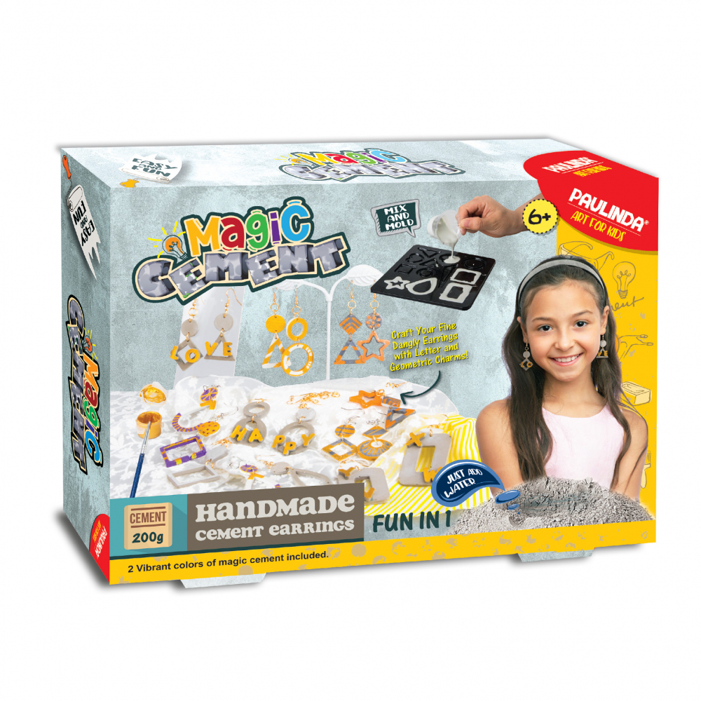 Set Creativ DIY Ciment Magic Cercei pentru fetite - Kit Complet cu Accesorii si Matrite