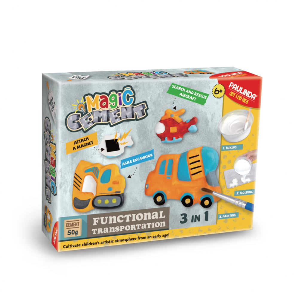 Set Creativ DIY Ciment Magic Masini Speciale pentru Copii - Kit Complet cu Accesorii si Matrite