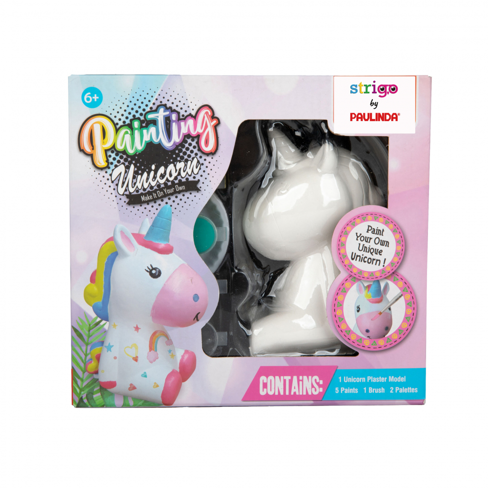 Set creativ DIY -Coloreaza figurina din ipsos Unicorn cu accesorii incluse,+6 ani