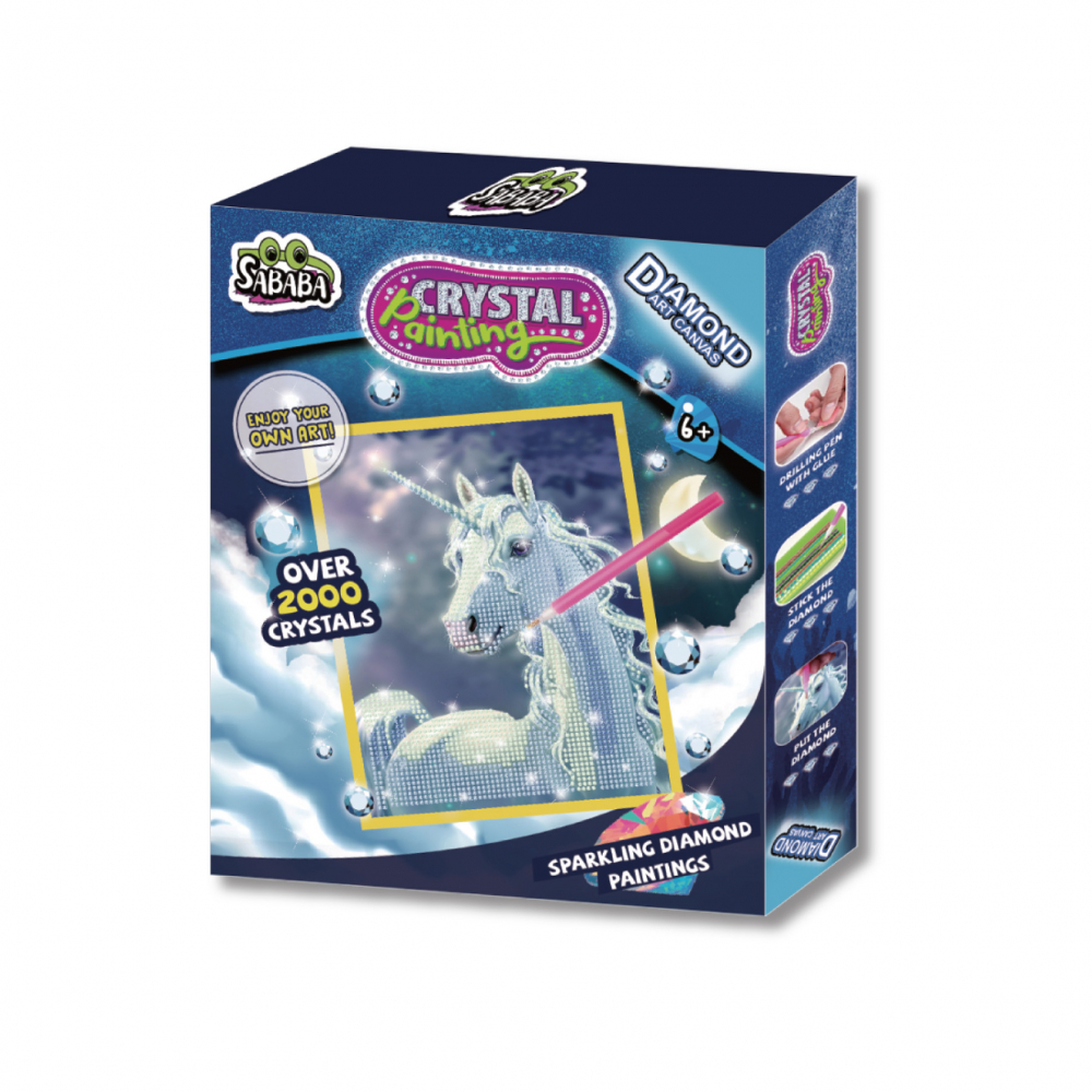 Set creativ Strigo -Pictura cu diamante, model Unicorn,+6 ani