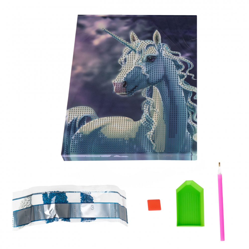 Set creativ Strigo -Pictura cu diamante, model Unicorn,+6 ani [2]