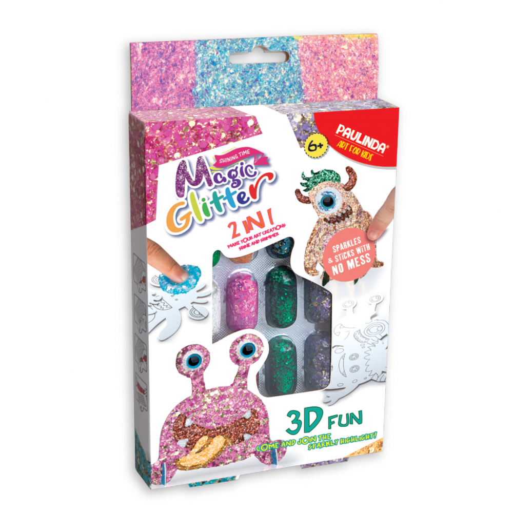 Set creativ DIY Strigo Magic glitter-Creeaza propriul Monster 3D-2,+6 ani