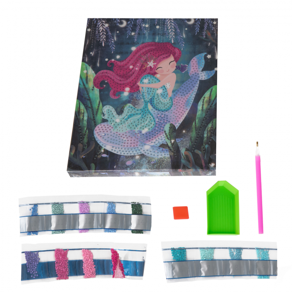 Set creativ Strigo -Pictura cu diamante, model Mica Sirena,+6 ani [3]