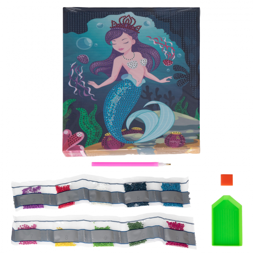 Set creativ Strigo -Pictura cu diamante, model Sirena,+6 ani [2]