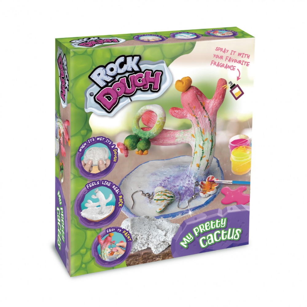 Set creativ DIY Strigo -Suport bijuterii Cactus din ciment cu accesorii inlcuse,+7 ani