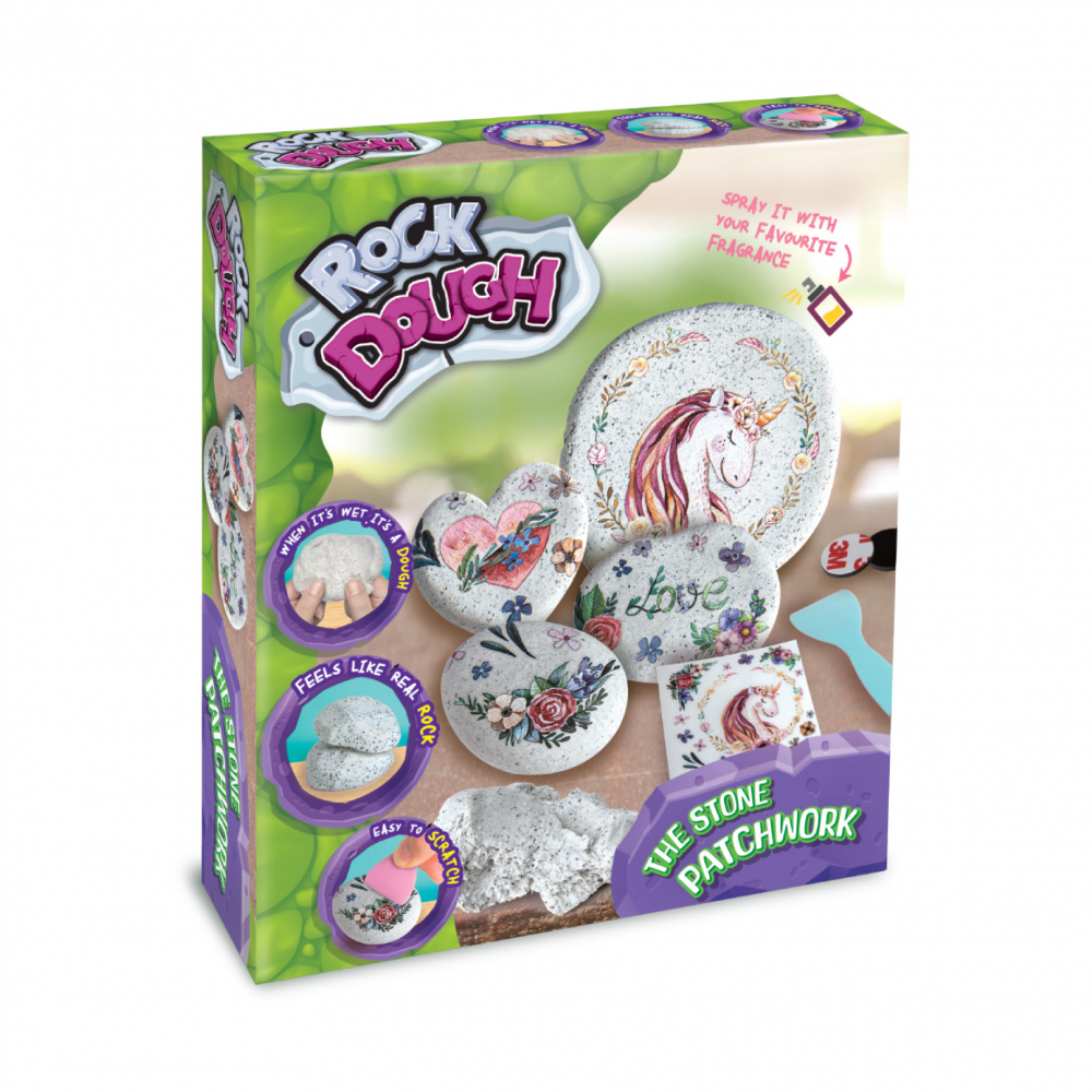 Set creativ Strigo DIY-Creeaza pietricele cu autocolante unicorn si accesorii incluse,+7 ani