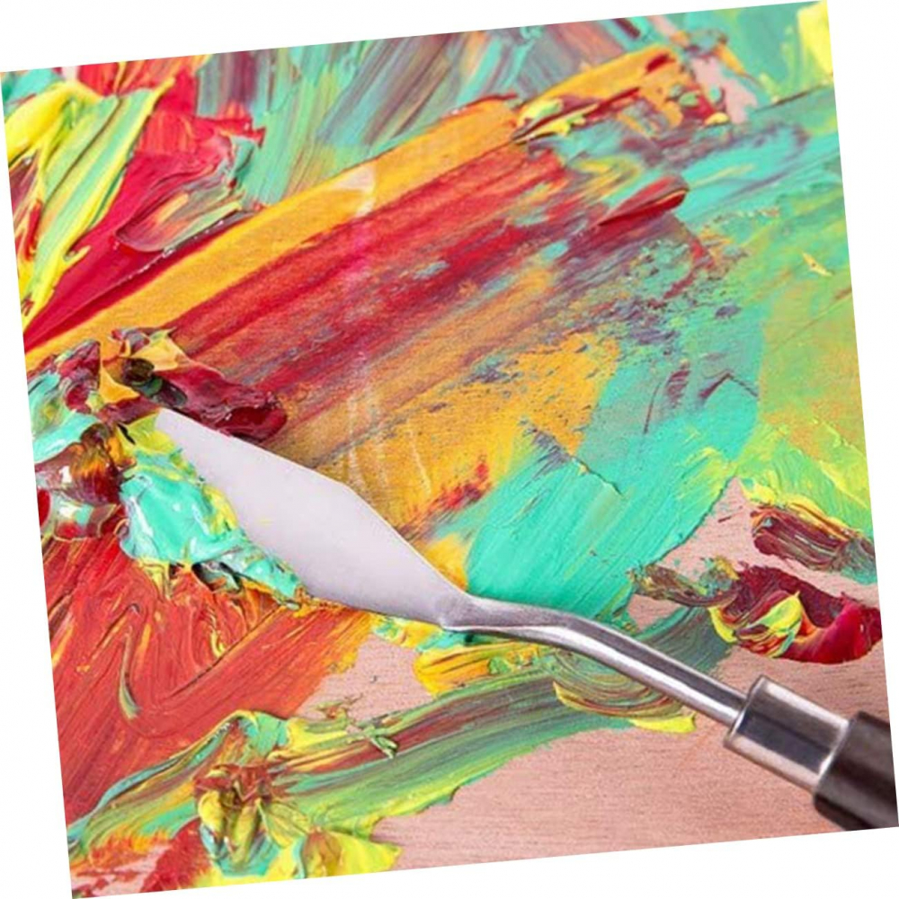 Set de 5 spatule pentru pictura material lemn si inox, dimensiuni de la 16.5 cm pana la 22.5 cm [4]