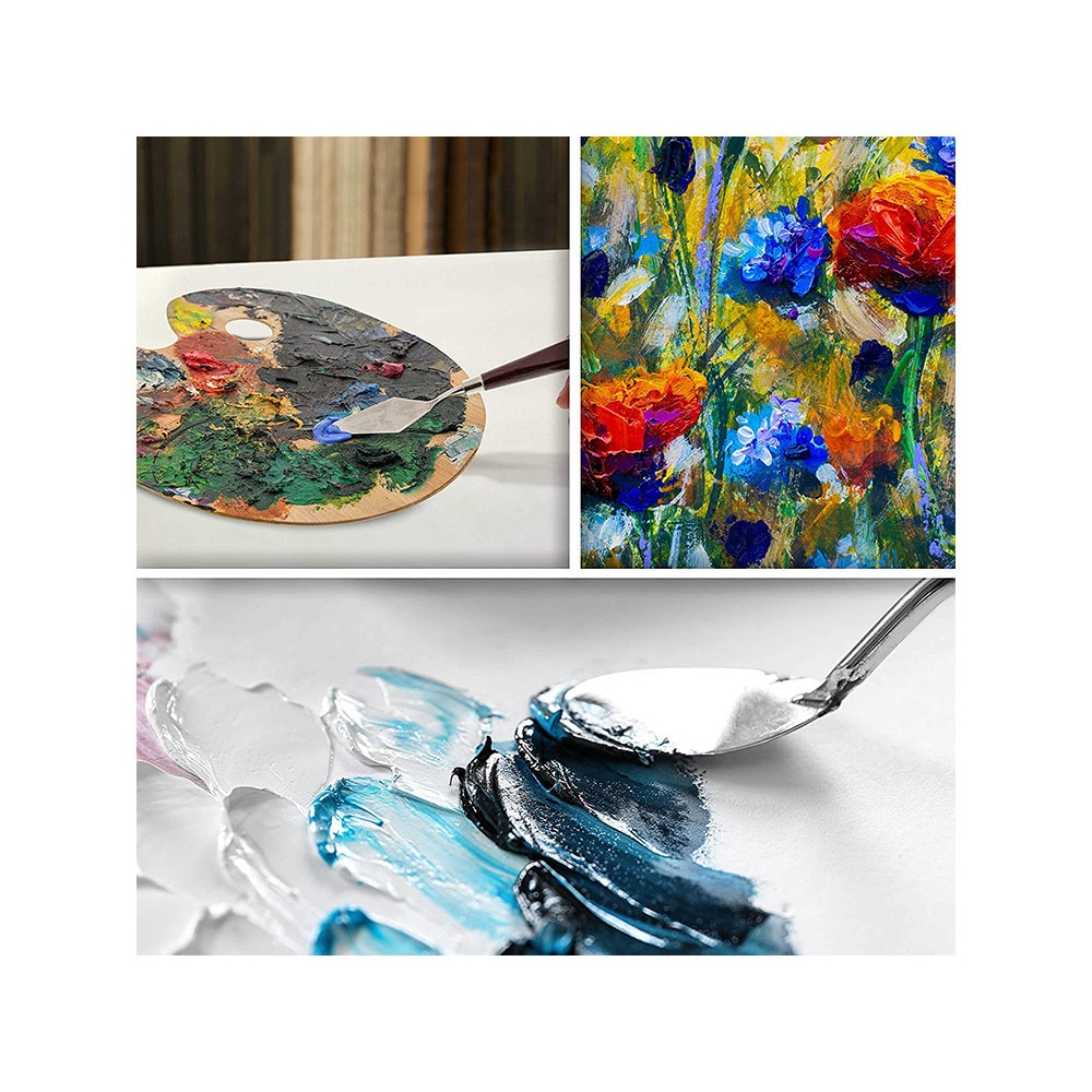 Set de 5 spatule pentru pictura material lemn si inox, dimensiuni de la 16.5 cm pana la 22.5 cm [12]