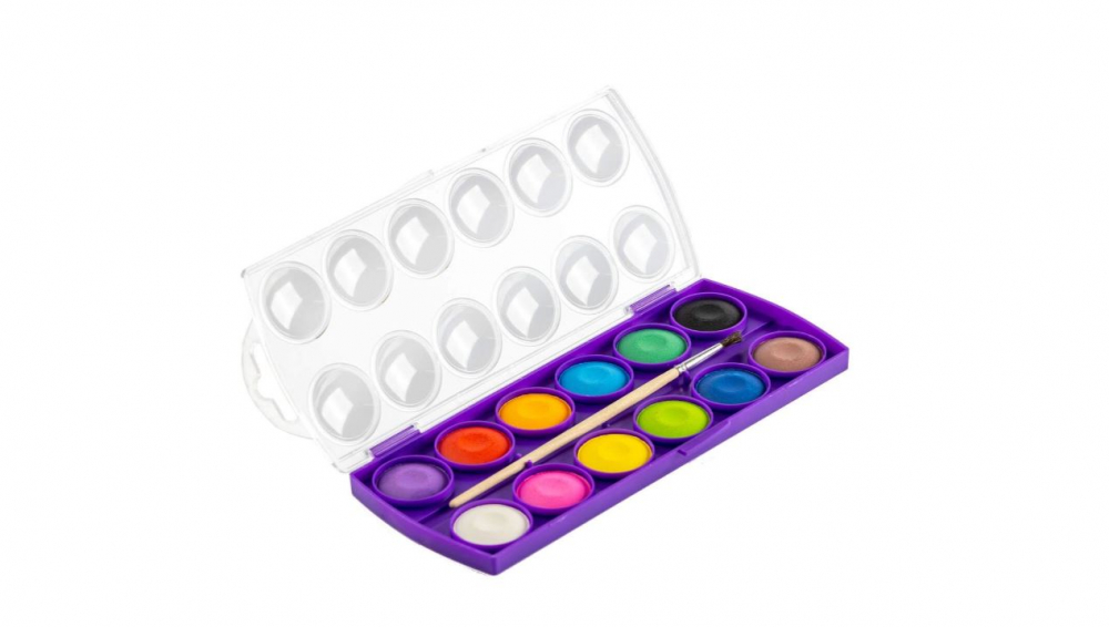 Set de acuarele cu 12 culori intense și o pensulă inclusă [3]