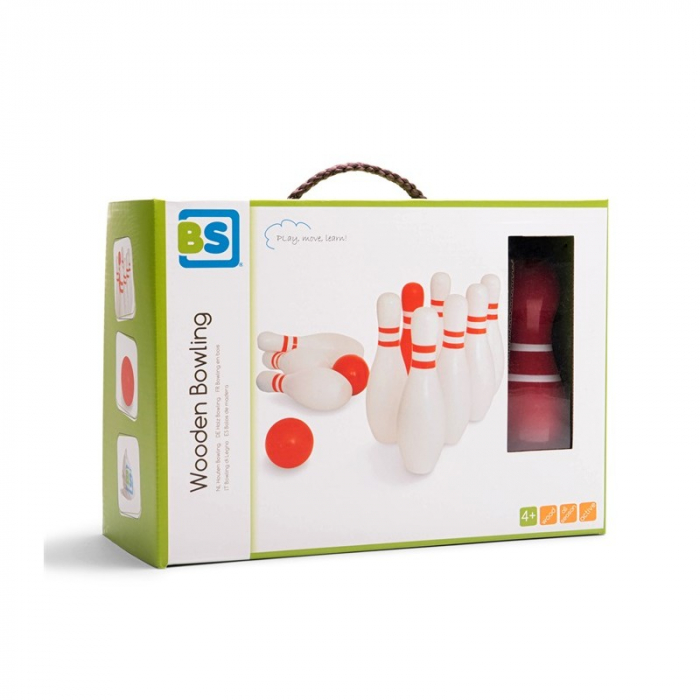 Set de Bowling din Lemn, Alb, +3 Ani [5]