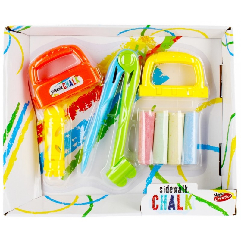 Set Creta Colorata pentru Asfalt ,   8 Piese cu Suporturi Ergonomice