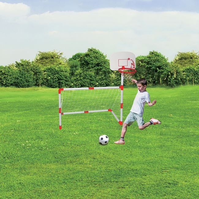 Poarta de fotbal cu cos de baschet 95x46x145 cm [3]