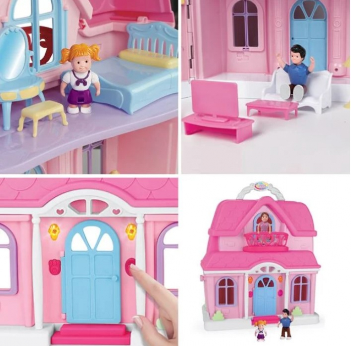 Set de joaca Casa cu balcon pentru papusi si accesorii incluse [2]