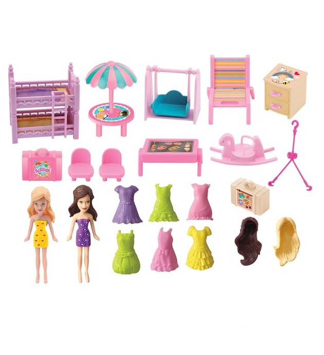 Set de joaca cu 2 mini papusi [2]