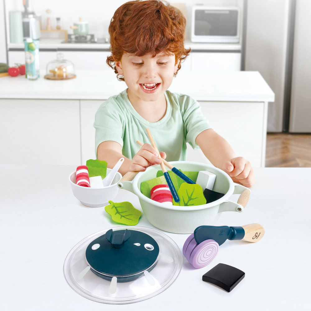 Set de joaca din lemn - Gatim la Hotpot cu accesorii incluse [2]