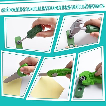 Set de joaca gentuta dinozaur cu accesorii unelte,verde,plastic, 3-6 ani [4]