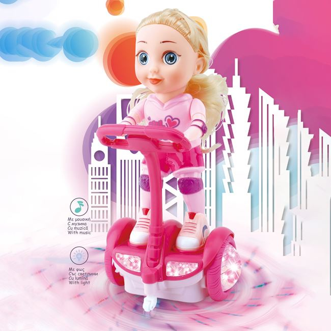 Set de joaca Papusa plimbareata cu hoverboard,sunet si lumini,24 cm [2]