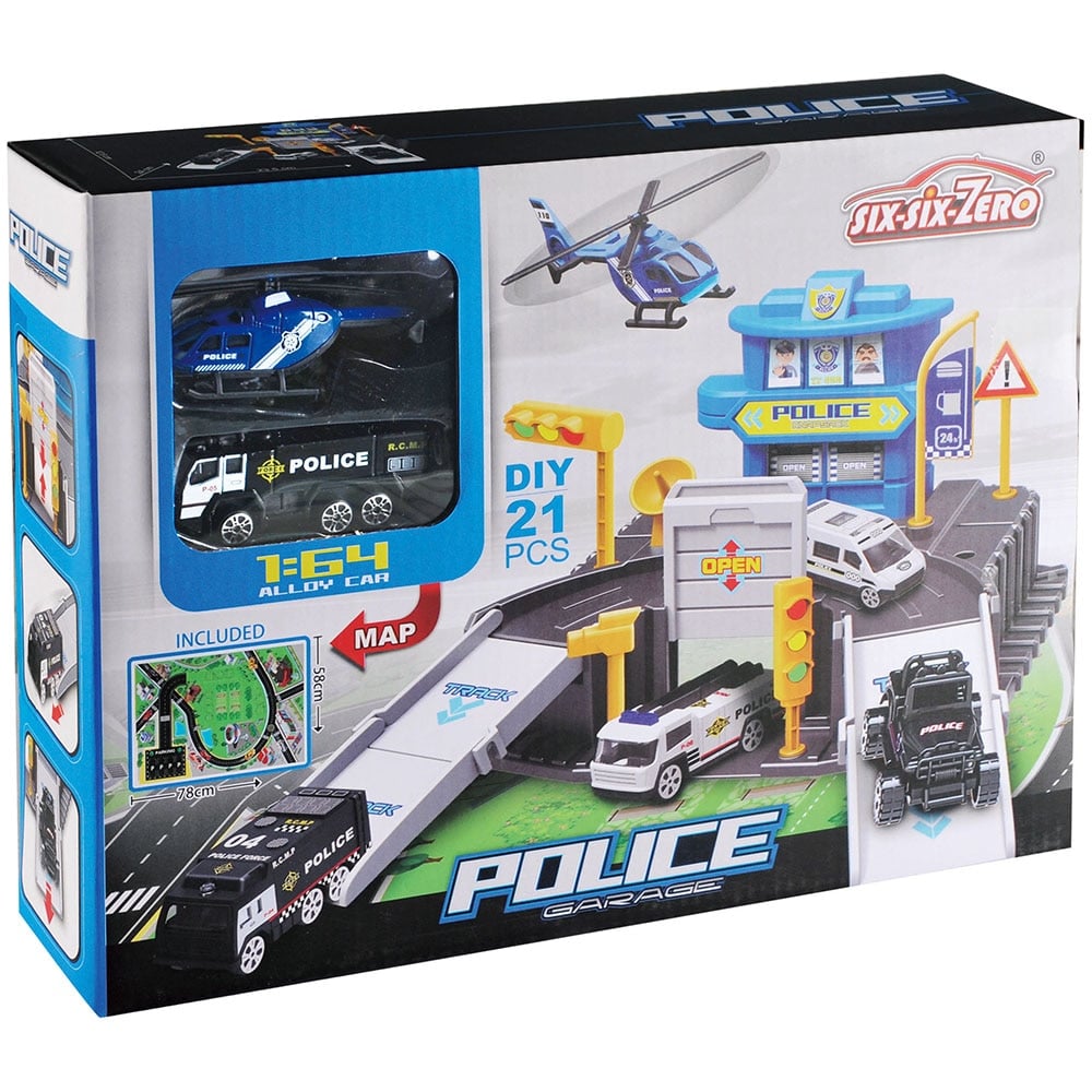 Set de joaca parcare Politie cu plansa traseu din plastic inclusa,+3 ani [1]