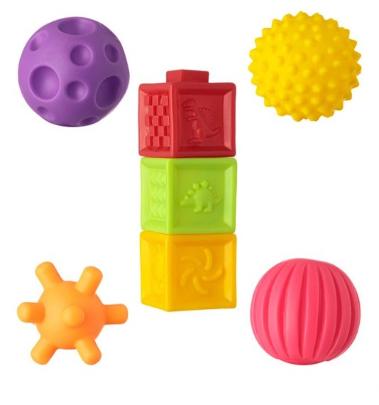 Set de joaca pentru baie Cuburi si mingiute -7 piese