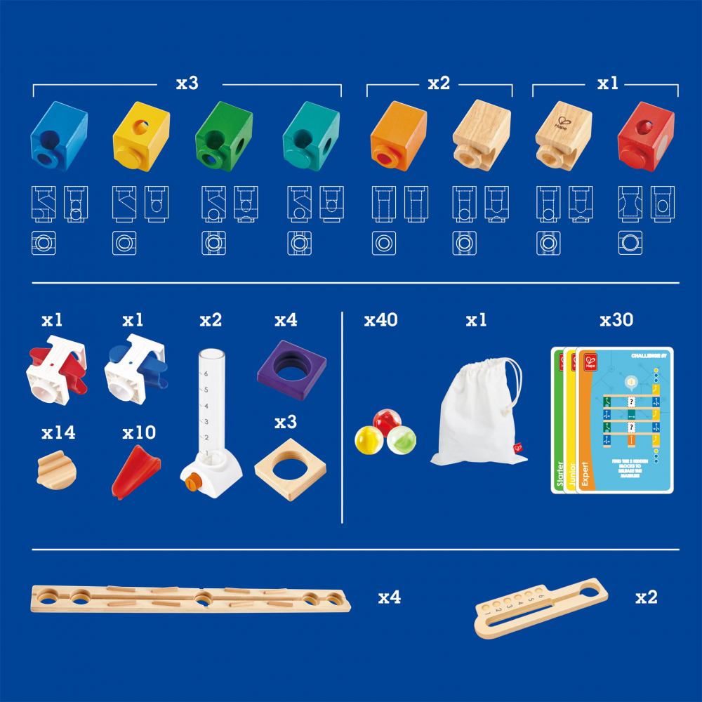Set de joaca Quadrilla -Set de codare de baza cu 90 de piese si 40 bile (125 piese), +6 ani [5]