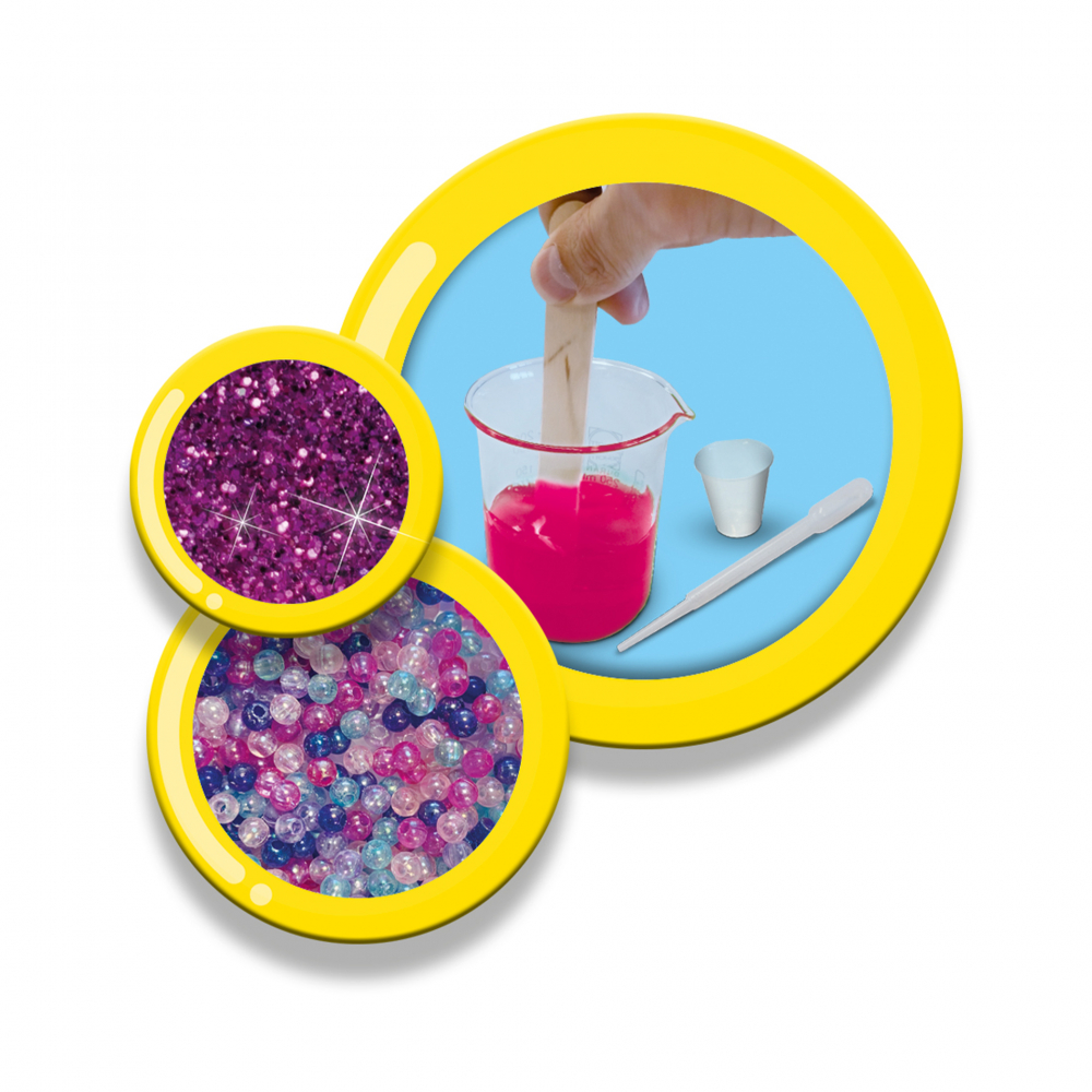 Set de mixat slime roz cu sclipici, margele si accesorii incluse - Unicorn,+4 ani [4]