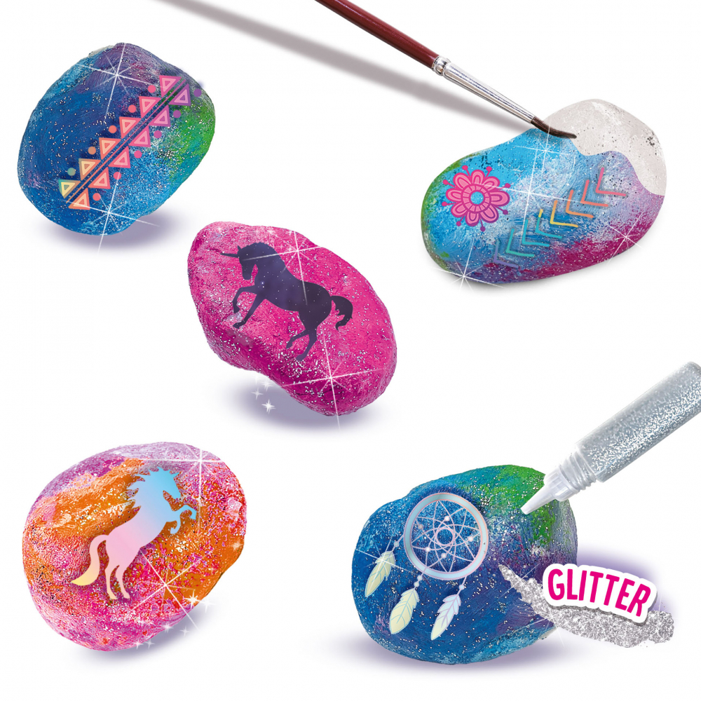 Set de pictat pentru copii cu accesorii incluse - Decoreaza pietre cu tematica Galaxie [3]