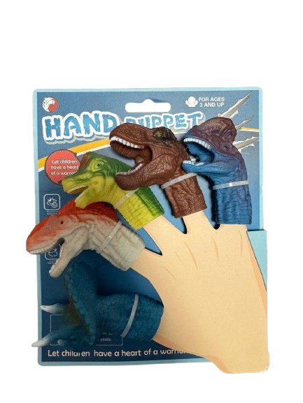 Set figurine dinozauri pentru deget, plastic, 5 bucati/set [2]