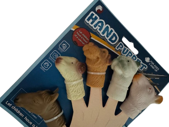 Set figurine pentru deget, animale domestice, plastic, 5 bucati/set [2]