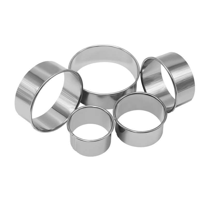 Set forma fursecuri, 5 piese, model cerc,metal,argintiu [7]