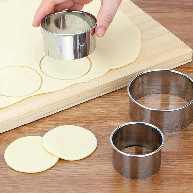 Set forma fursecuri, 5 piese, model cerc,metal,argintiu [5]
