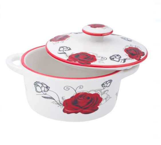 Set format din 6 boluri de servit din ceramica cu manere si capac pentru supa [4]