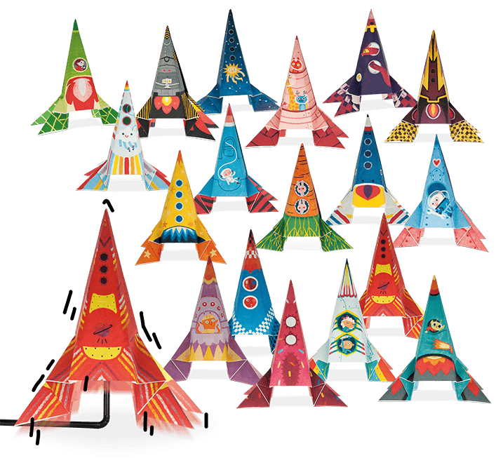 Set Îndemânare Origami Începători – Rachete, Ludattica, +6 ani [2]