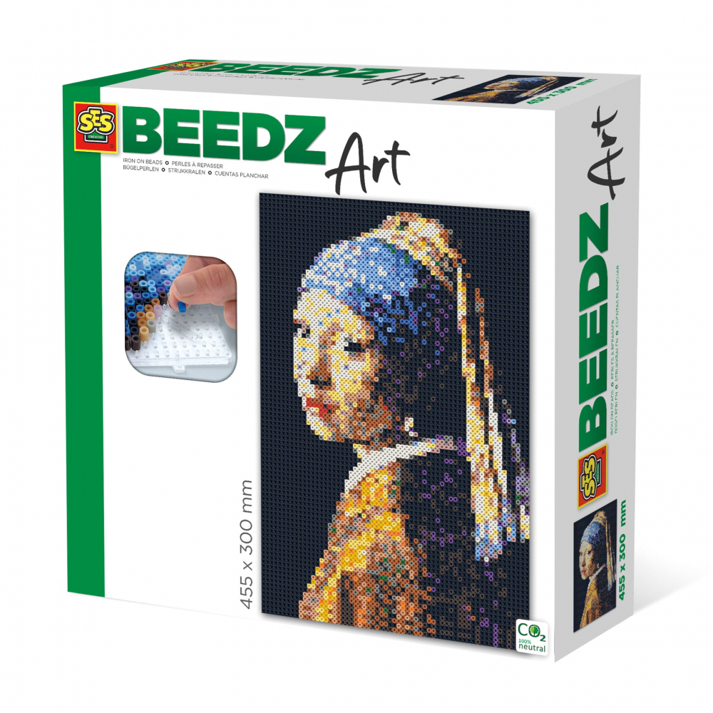 Set 7000 margele de calcat Beedz Art cu accesorii incluse- Fata cu un cercel de perla,+8 ani