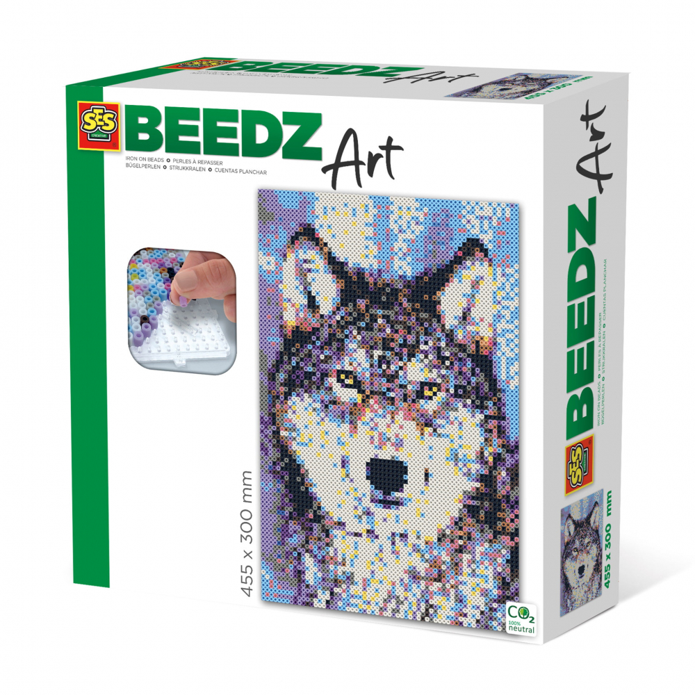 Set 7000 margele de calcat Beedz art cu accesorii incluse- Lup,+8 ani