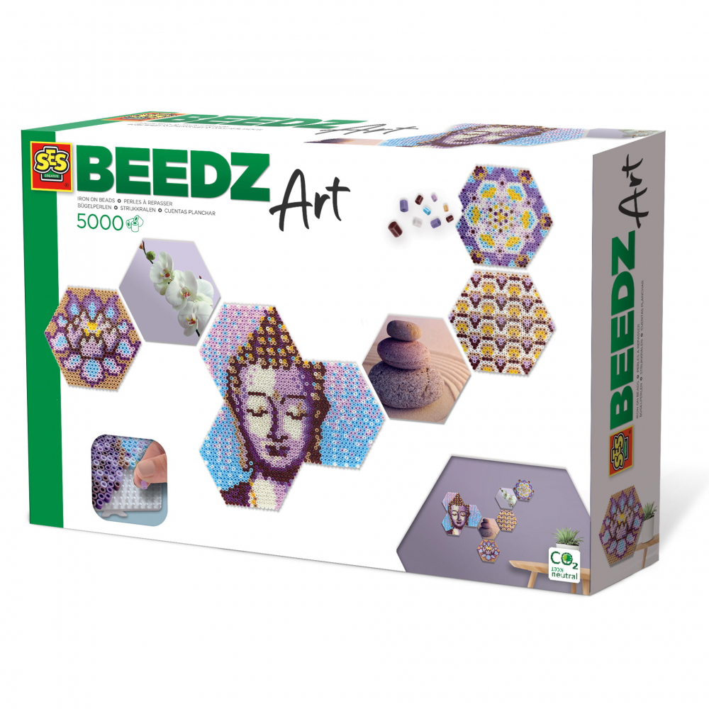 Set 5000 margele de calcat Beedz Art - Zen cu placi hexagonale,+12 ani