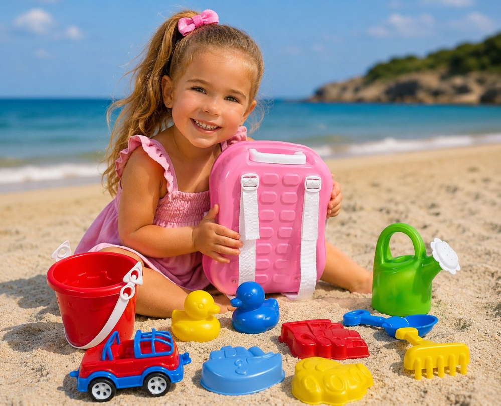 SET MICUL CALATOR RUCSAC PENTRU NISIP ROZ [6]