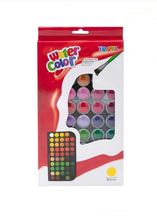 Set paleta acuarela 48 culori si pensula, water color
