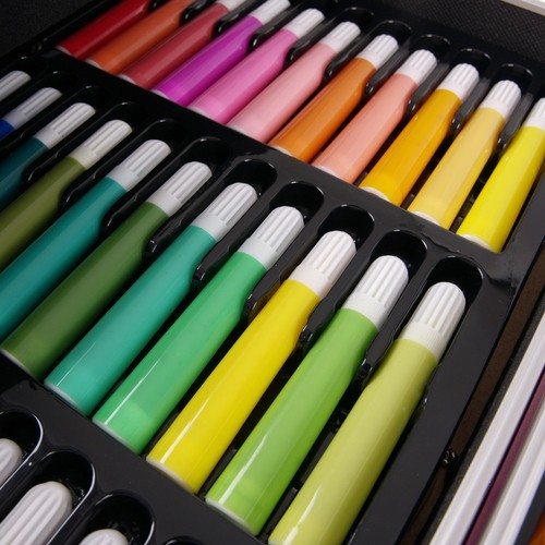 Set pentru desen si pictura in cutie tip servieta cu 144 piese,design unicorn, +3 ani [6]