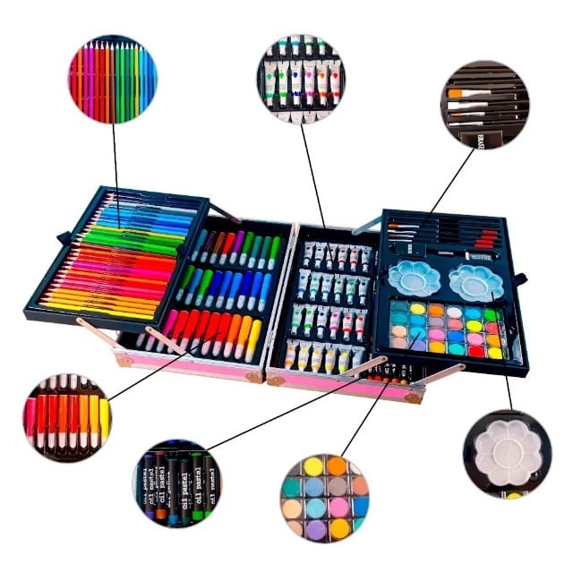 Set pentru desen si pictura in cutie tip servieta cu 145 piese ,design Universe +3 ani [2]