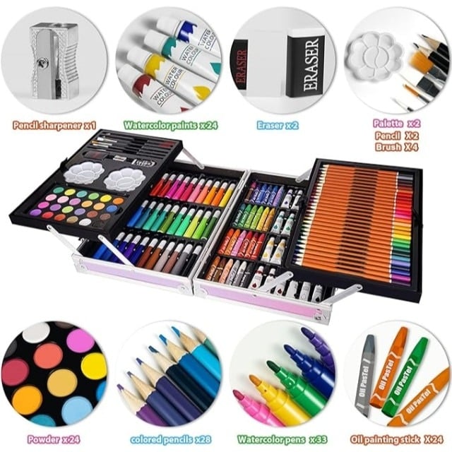 Set pentru desen si pictura in cutie tip servieta cu 145 piese ,design Universe +3 ani [7]
