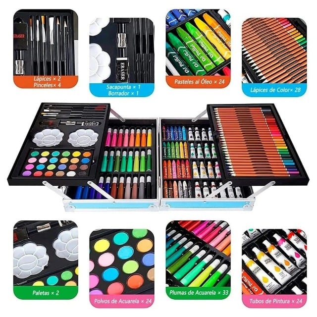 Set pentru desen si pictura in cutie tip servieta cu 145 piese ,design Universe +3 ani [8]