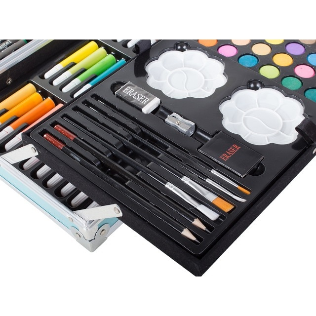 Set pentru desen si pictura in cutie tip servieta cu 145 piese ,design albastru, +3 ani [3]