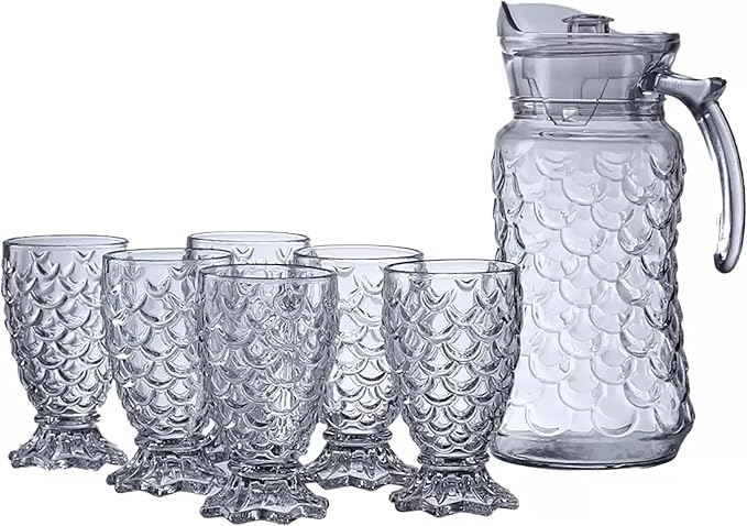 Set pentru limonada model ananas,sticla, 7 piese