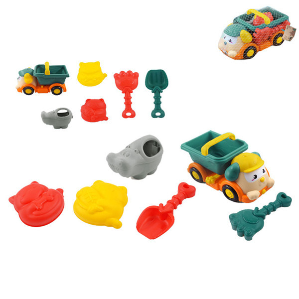 Set pentru nisip-Camion catelus cu 5 forme,plastic,31x17x18 cm [2]