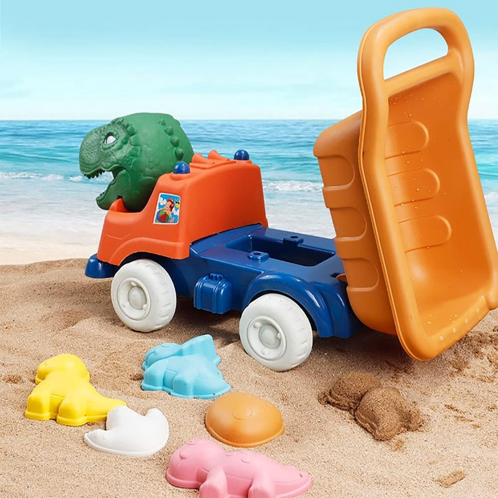 Set pentru nisip-Camion Dinozaur cu 7 accesorii,plastic,31x17x18 cm [3]