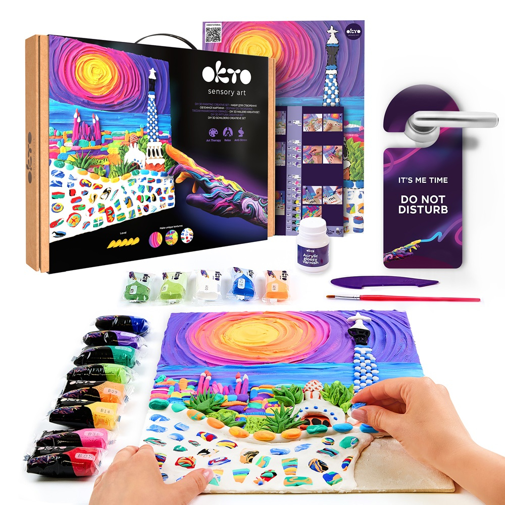 Set pictura 3D cu argila usoara, 30*40cm - Park Guell Barcelona [2]